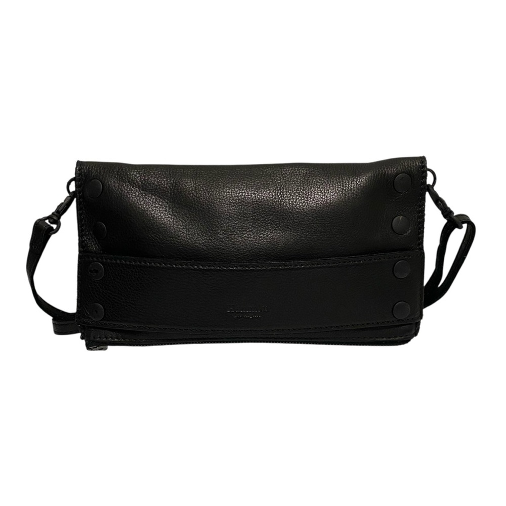 Hammit Pebbled Black/Red Rectangle Crossbody Bag